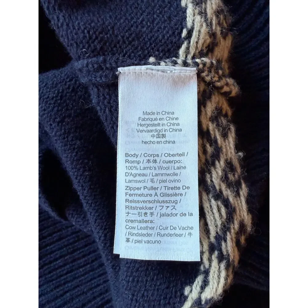 J.Crew Men’s Lambswool Fair Isle half-zip sweater with bird's eye size Large